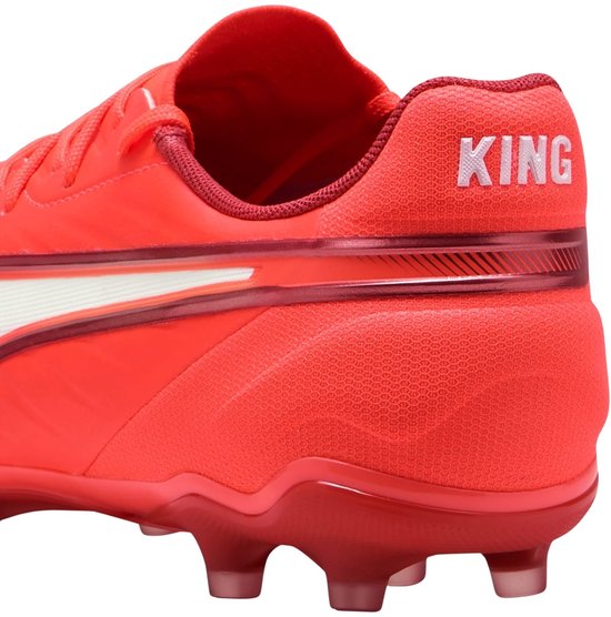 PUMA KING MATCH FG/AG Chaussures de sport unisexes - Rouge brillant - PUMA White- Rouge feu