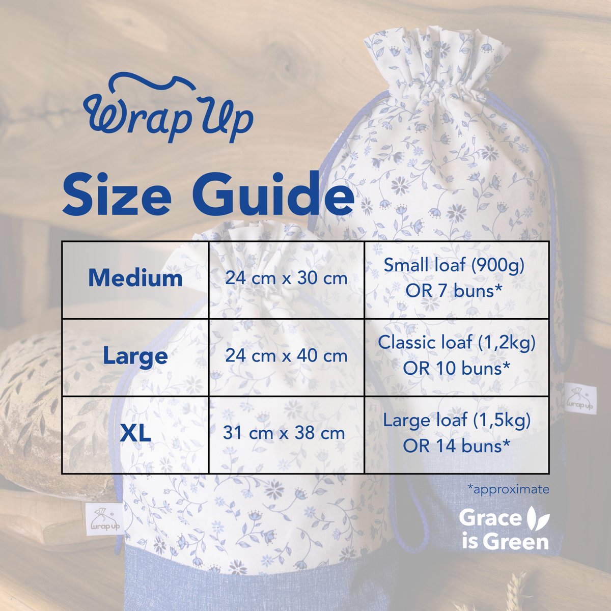Wrap Up - Wrappie Food Wrap maat M - Verschillende kleuren- Handig broodzakje - Behoudt versheid - Natural Dots