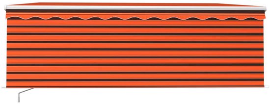 vidaXL Auvent extensible manuellement avec store enrouleur 4,5x3m Orange Marron