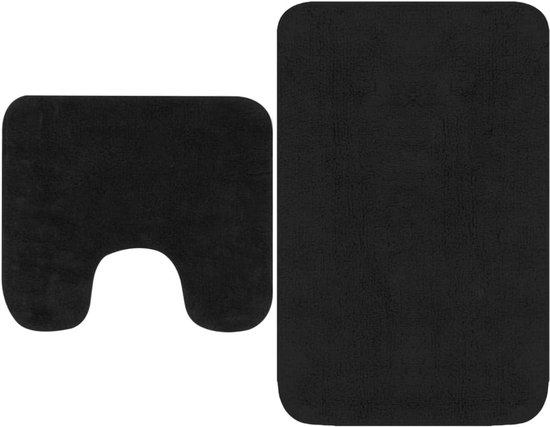 vidaXL - Badmattenset - stof - antraciet - 2-delig