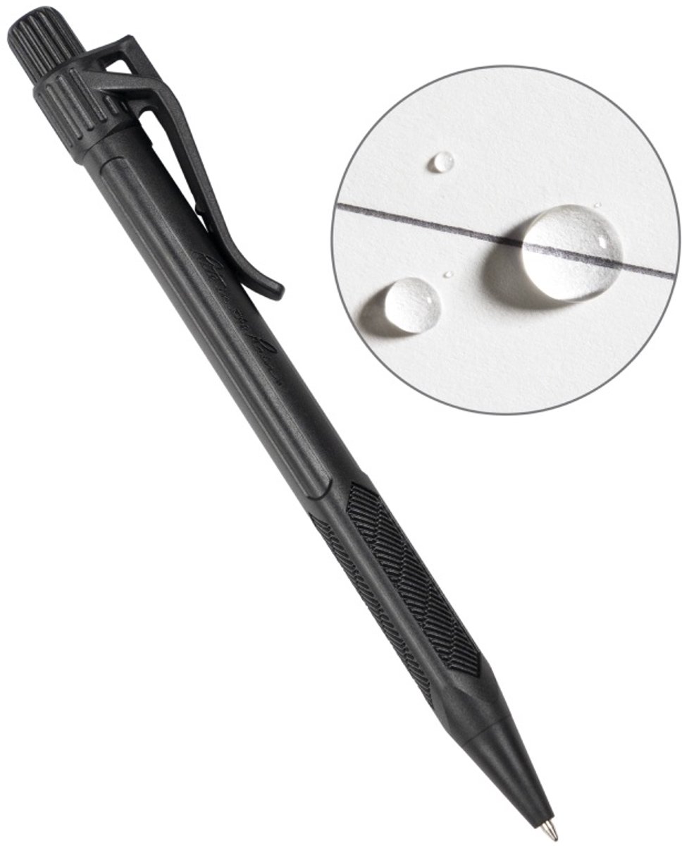 Rite in the Rain - All Weather - Click Action Pen Black - Zwarte inkt - cartridge onder druk - Hard plastic