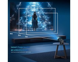 Mini Beamer - Film Projector met Bluetooth - Draagbare Beamer - 4K Kwaliteit - Zwart