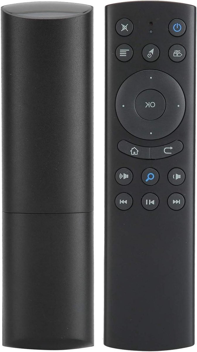 Jhubers Goods - Afstandsbediening voor Smart TV - Draadloze Bluetooth 5.0 Remote - Compatibel met Android TV - Voice Control - Zwart - Gyroscoop Sensor - Ingebouwde Microfoon - Voor Snel en Gemakkelijk Bedienen van TV's
