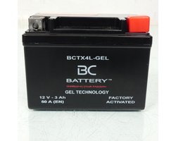 SLA-accu BC Battery voor Scooter Piaggio 50 ZIP 3V I-GET IE 4T 2018 tot 2020 YTX4L / 12V 3Ah Nieuw