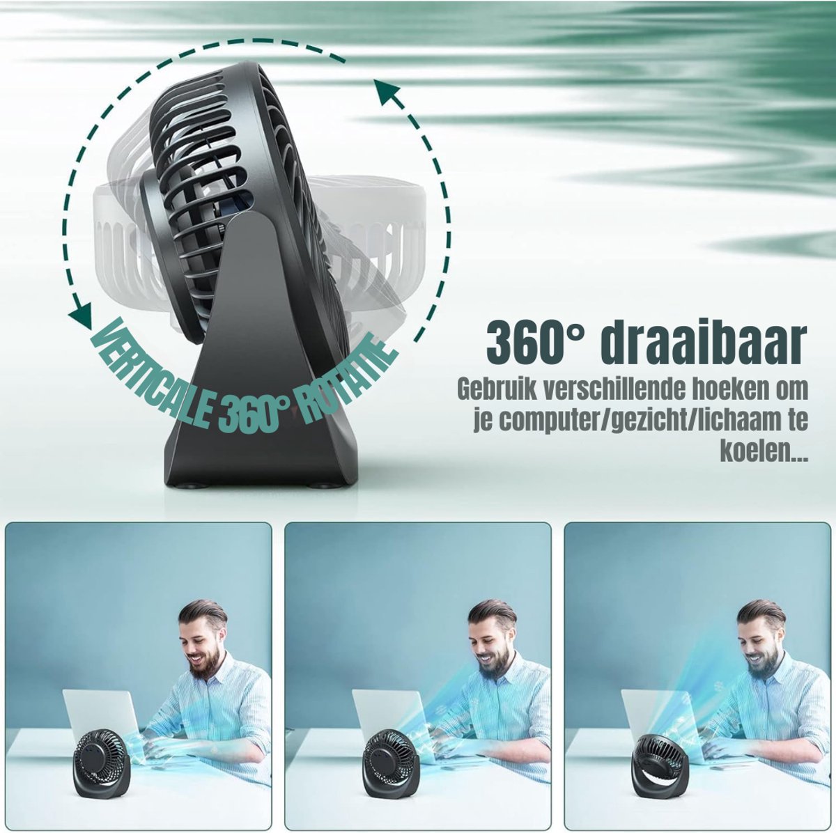 RVV® Ventilator toren - Ventilator staand - Torenventilator - Zwart 30cm x 10cm x 3cm – foto 6
