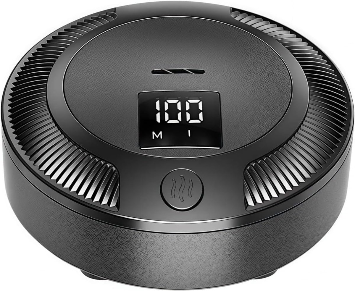 Autoluchtreiniger - Mini-luchtreiniger voor koelkast - USB-voeding - Stil - Lichtgewicht - Energiebesparend - LCD-digitaal display - Geschikt voor auto's, bureaus, kantoren, kamers en koelkasten (klassiek zwart)