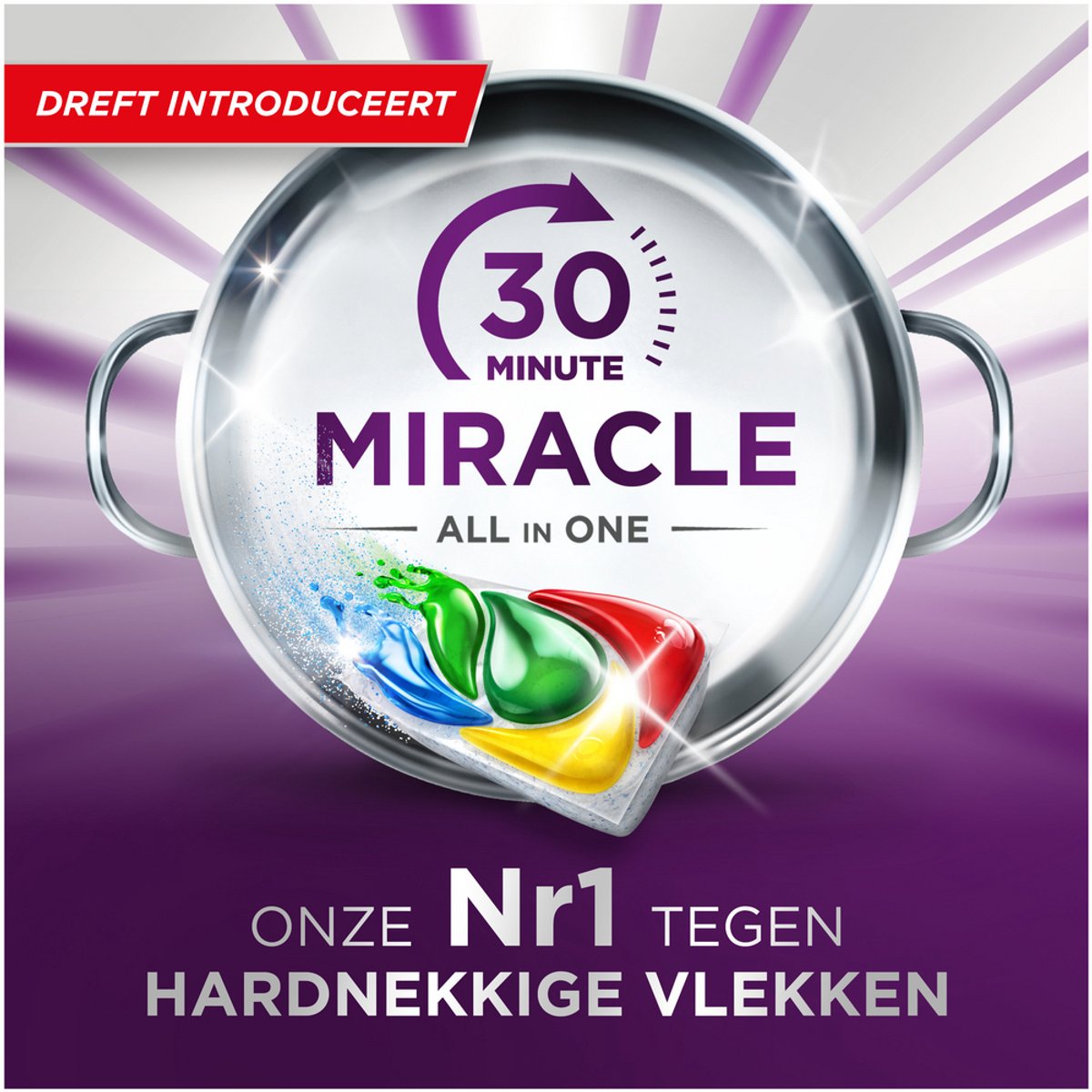 Dreft Platinum Miracle All In One Vaatwastabletten - 30 Minute Miracle - 45 stuks — afbeelding 7