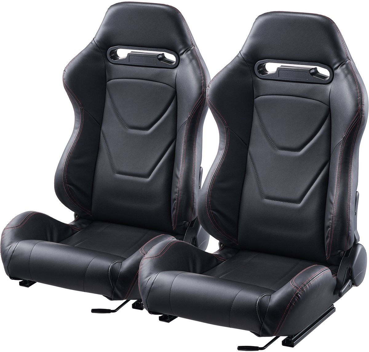 Verstelbare racestoel met PVC-leer en Q235B-schuifregelaar, set van 2