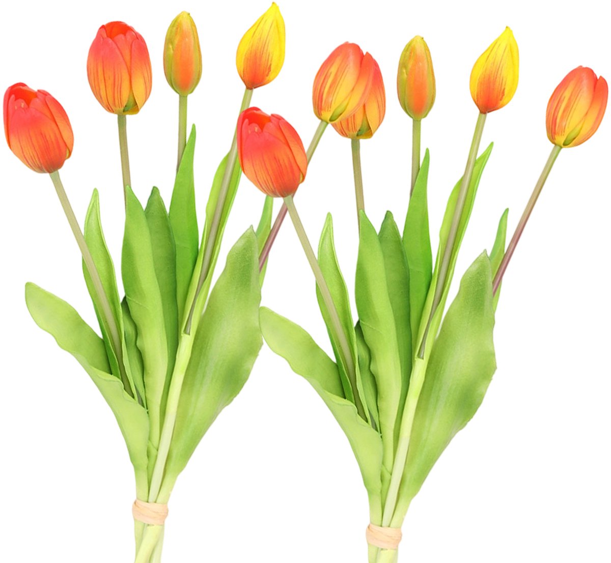 Kunsttulpen, 10 kunsttulpen van zacht gel, 35-40 cm groot bloemstuk met imitatietulpen, geschikt voor bruiloften, woondecoratie en kantoordecoratie - Rood