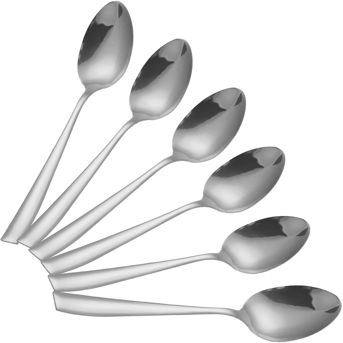 Cheffinger, Set van 6 soeplepels van 21,5 cm in roestvrij staal, Zilver