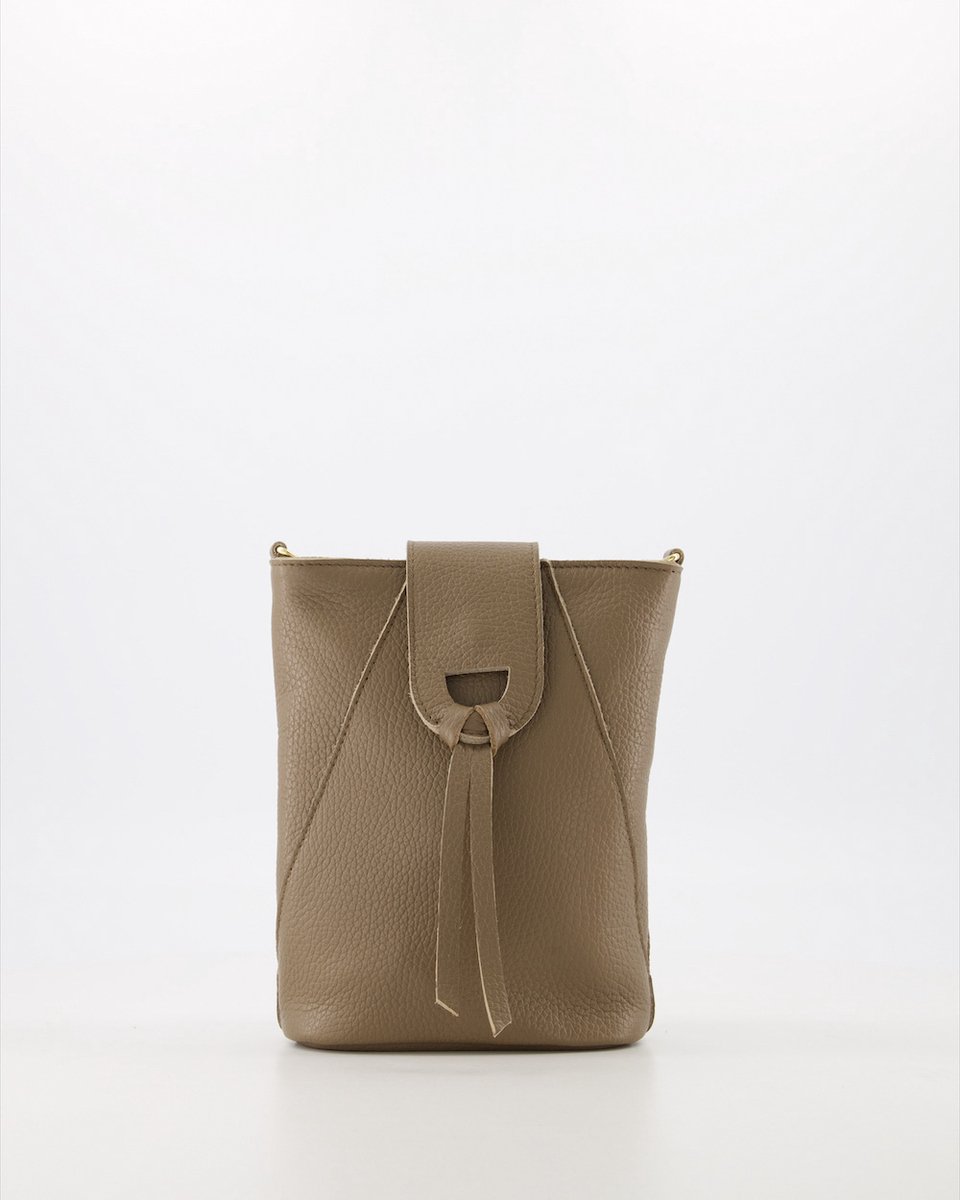 Teatro - Kendra - Classic Grain - Crossbodytasje - Leer - Taupe