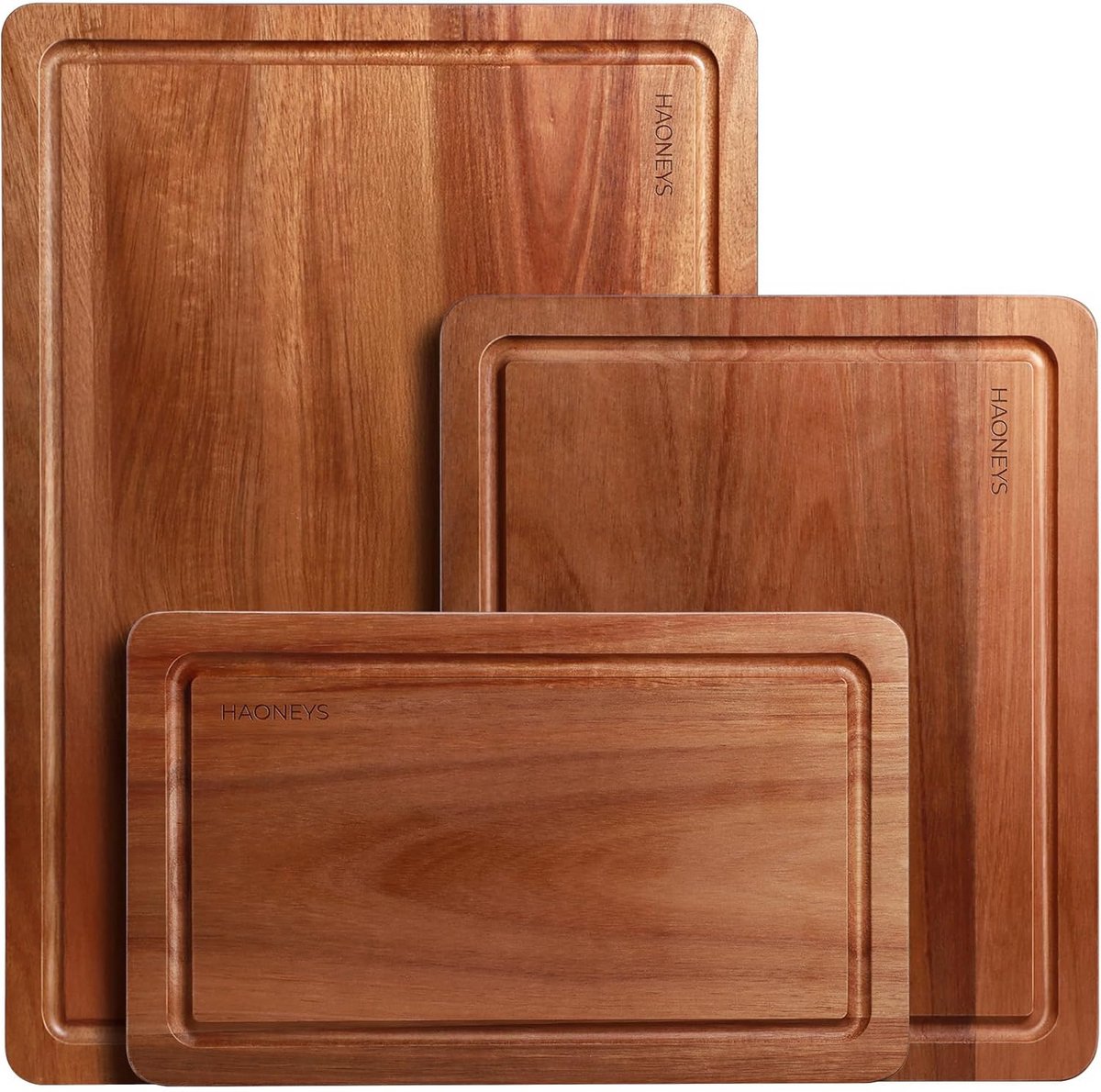Houten Snijplank Set van Acaciahout - Stevig en Duurzaam Keukenplank
