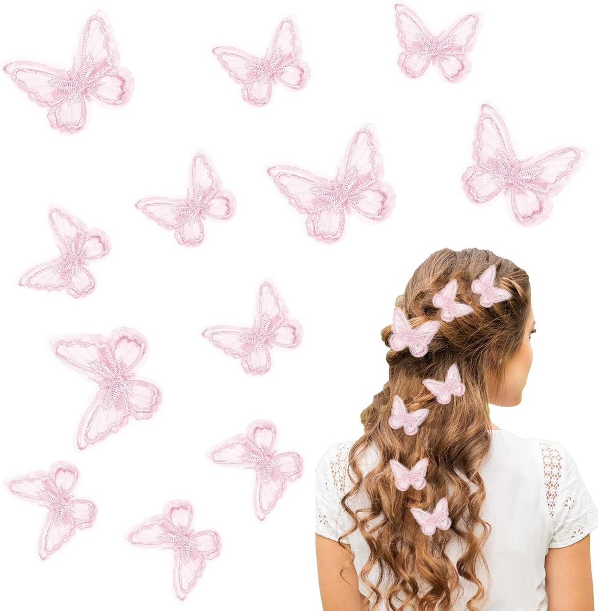 Kleine Kanten Vlinder Haarclips voor Meisjes - Elegante Haaraccessoires