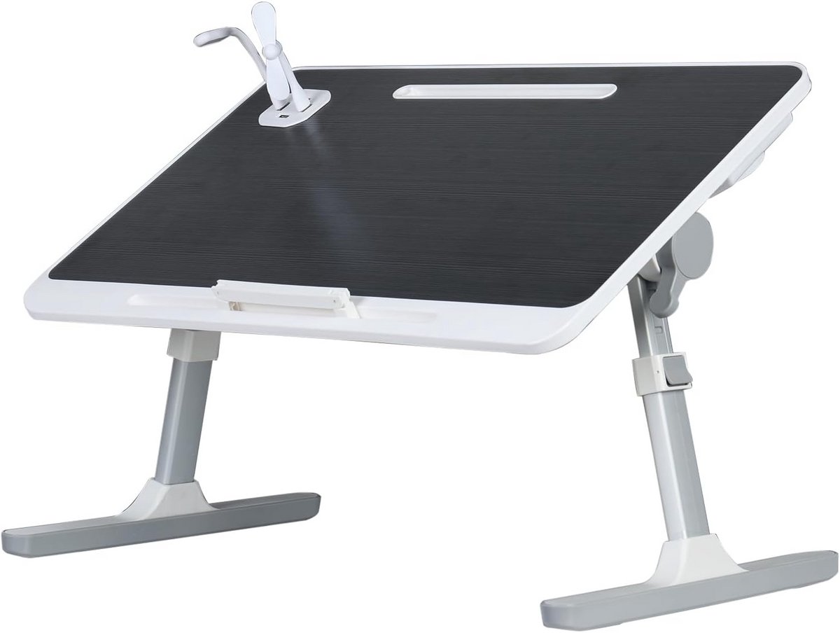 Verstelbare Laptoptafel voor Bed en Bank met USB-Poort en Opberglade