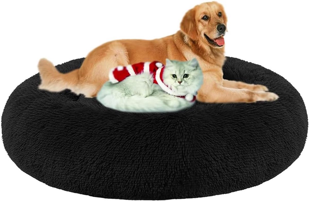 Rond Hondenbed - Warm en Pluizig Kussen voor Honden en Katten - Afneembaar en Wasbaar