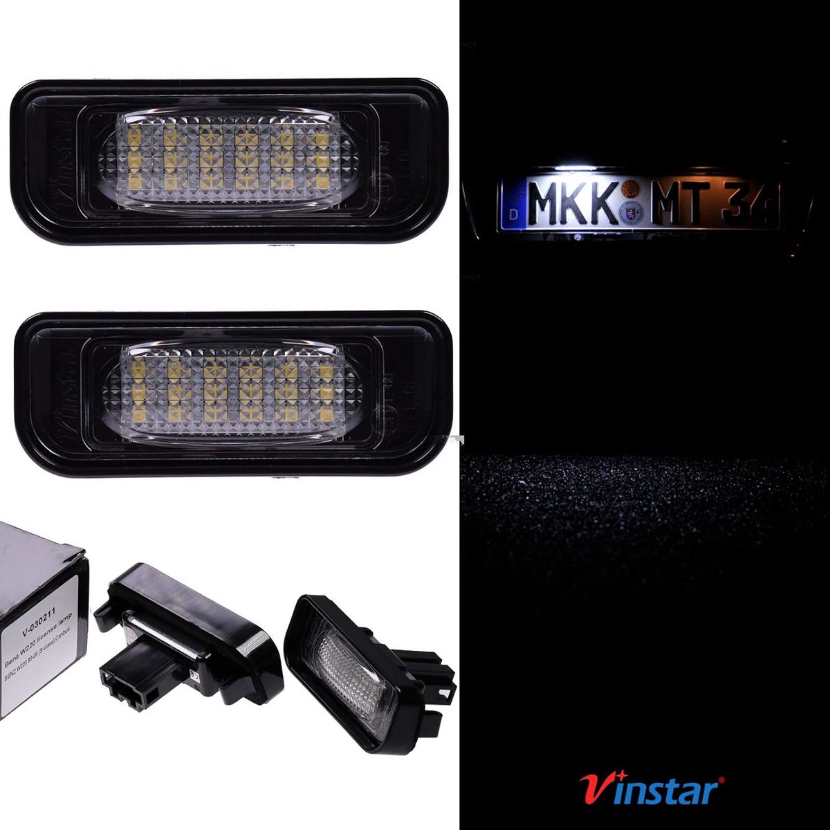 E-Keurmerk LED Kentekenverlichting voor Mercedes Benz Classe S W220 (1995-2005)