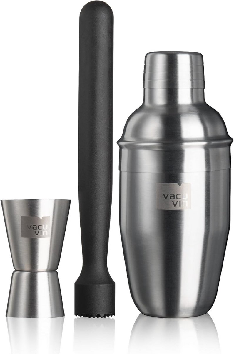 Cocktail Set 3-Delig: Starterkit met Muddler, Maatbeker en Receptenboek voor Thuisbar