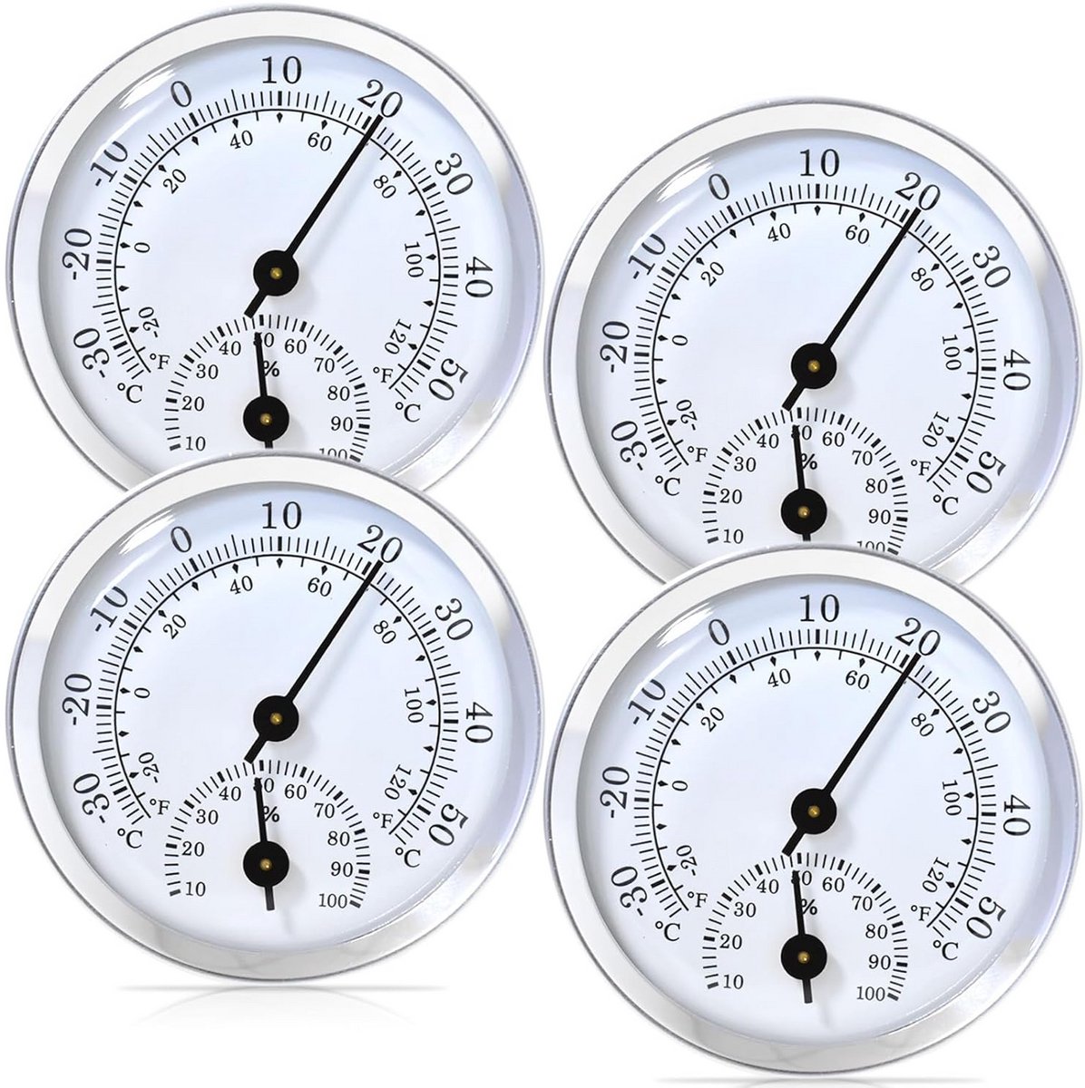 4x Digitale Thermometer Hygrometer Binnen – Meet Temperatuur & Luchtvochtigheid voor Huis, Babykamer