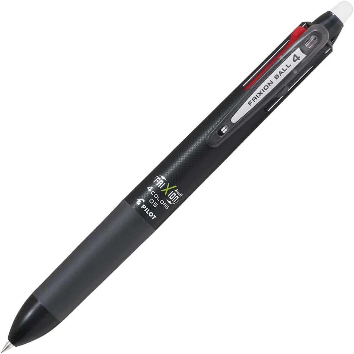 Uitwisbare Rollerball Pen - 4 Kleuren (Zwart) - Dunne Punt 0.5 mm