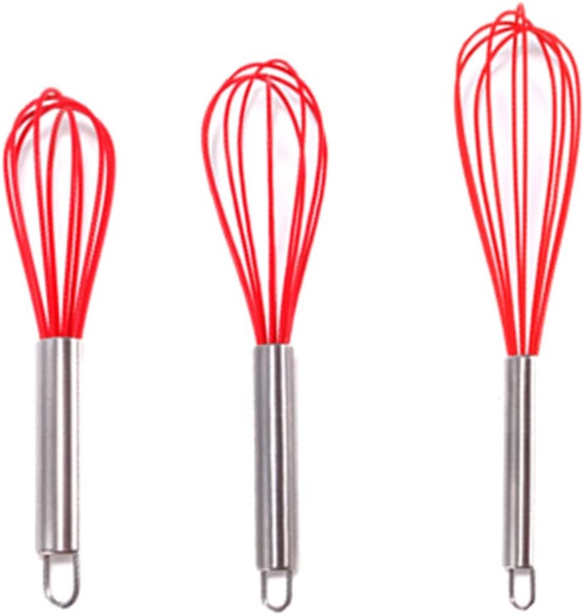 3-delige Siliconen Garde Set - Kloppers voor Bakken en Koken - 3 Maten (20, 25, 30 cm)