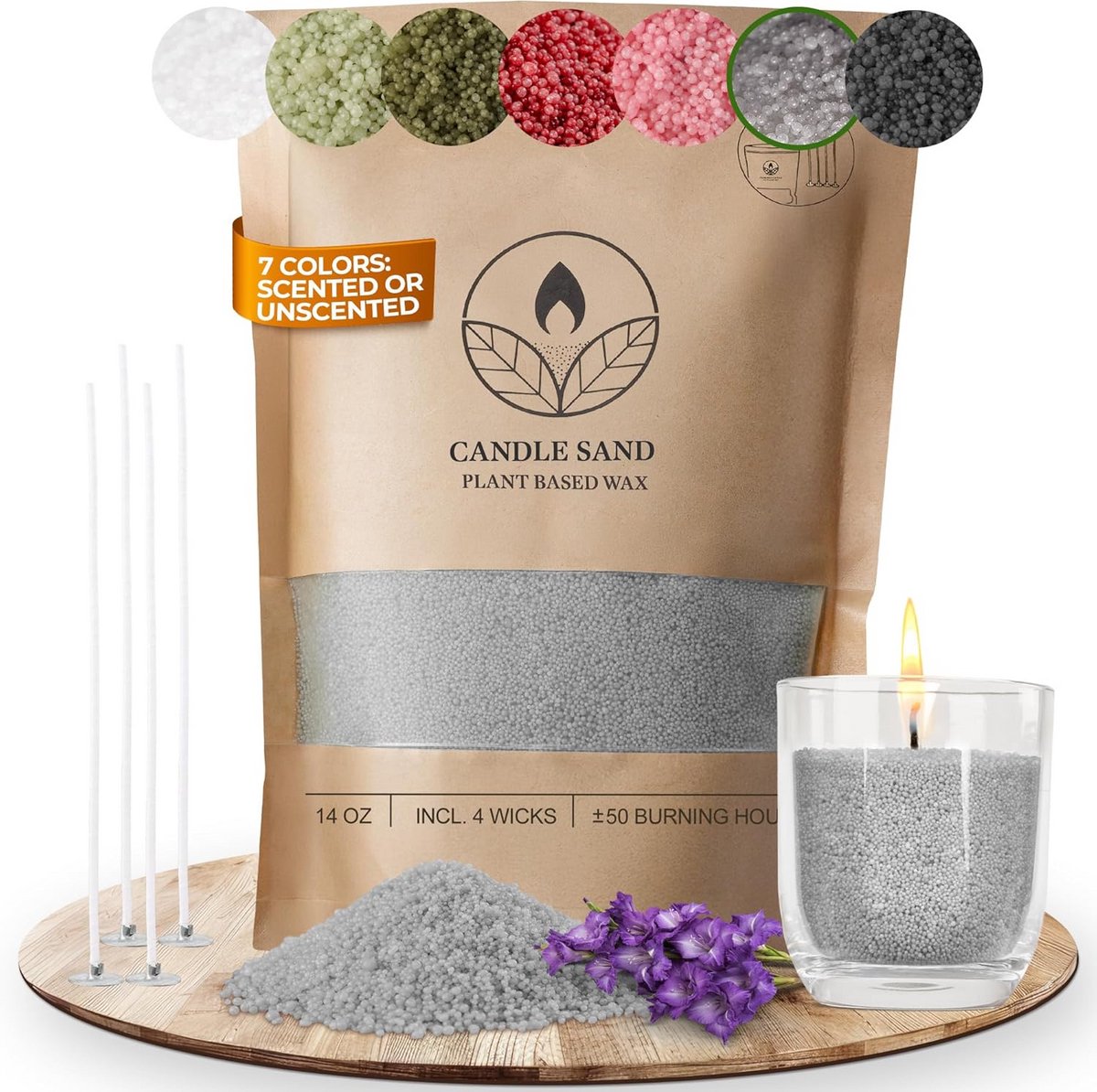 Geurkaars Zand Set met Pitten voor Zelf Kaarsen Maken - 400g
