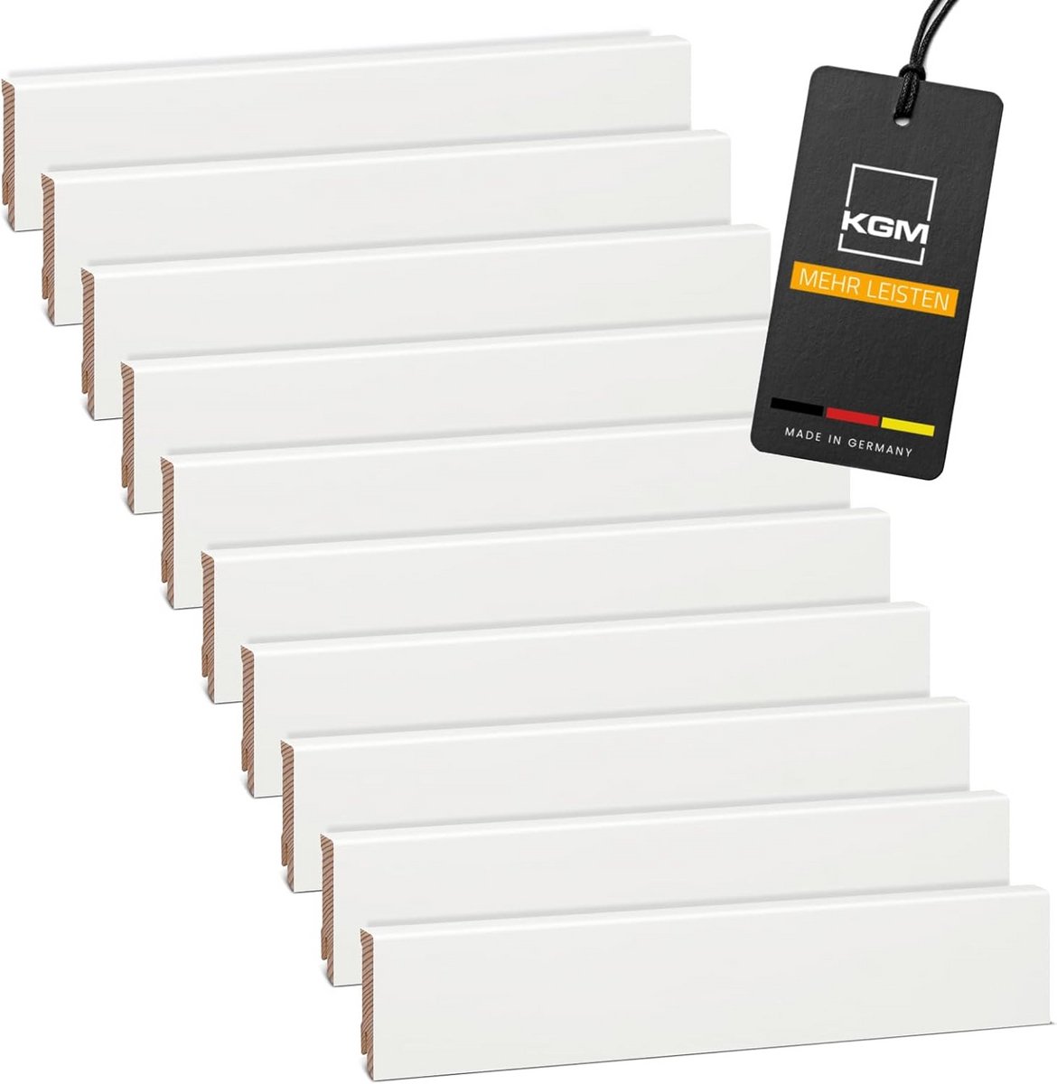 Wit Gelakte Massief Grenen Vloerplint Modern Design - 2400 x 16 x 58 mm (10 stuks/24M)