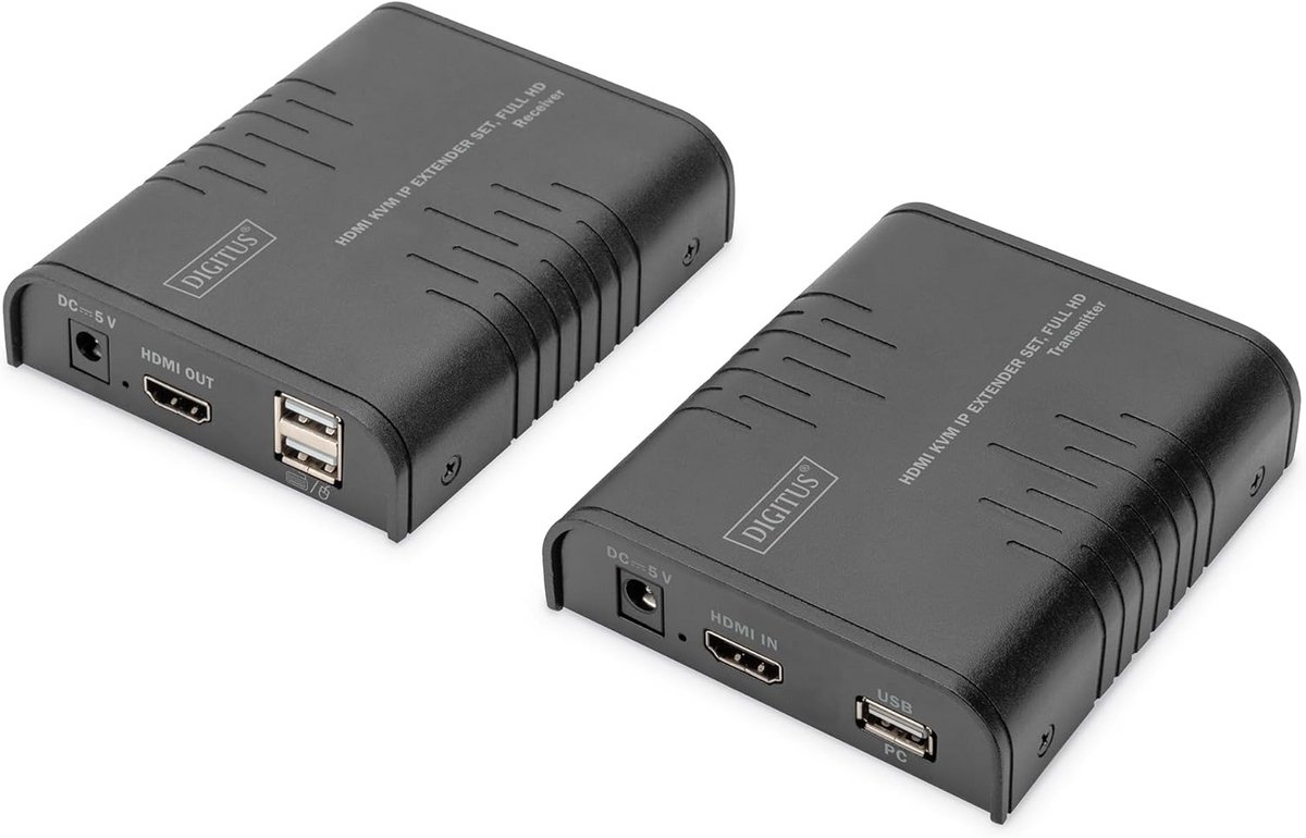 HDMI KVM IP Extender Set 1080p - Transmissie via CAT5e/6