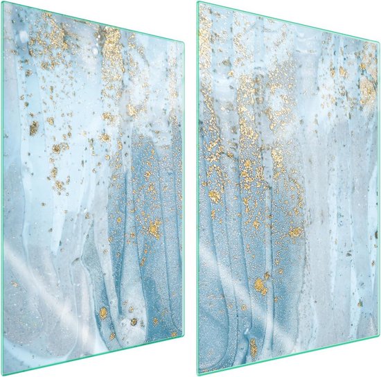 Set van 2 Universele Glasplaten voor Fornuis - Hittebestendig Marble ...