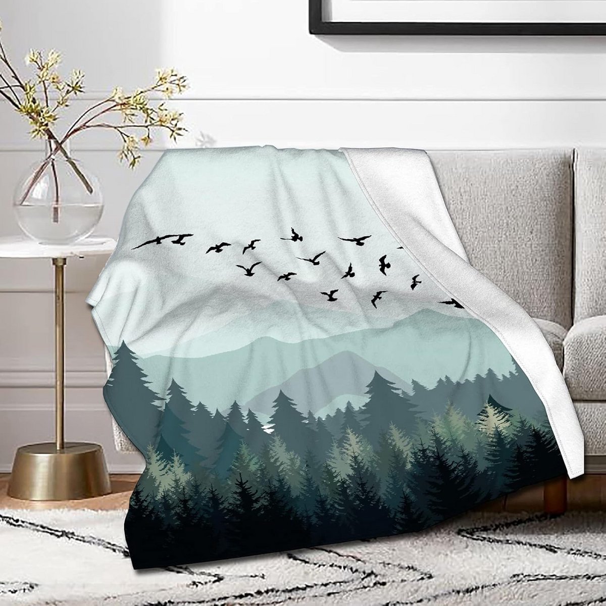 Zachte Flanel Fleece Deken voor Bank, Stoel of Reizen - Warm en Comfortabel - 152 x 127 cm
