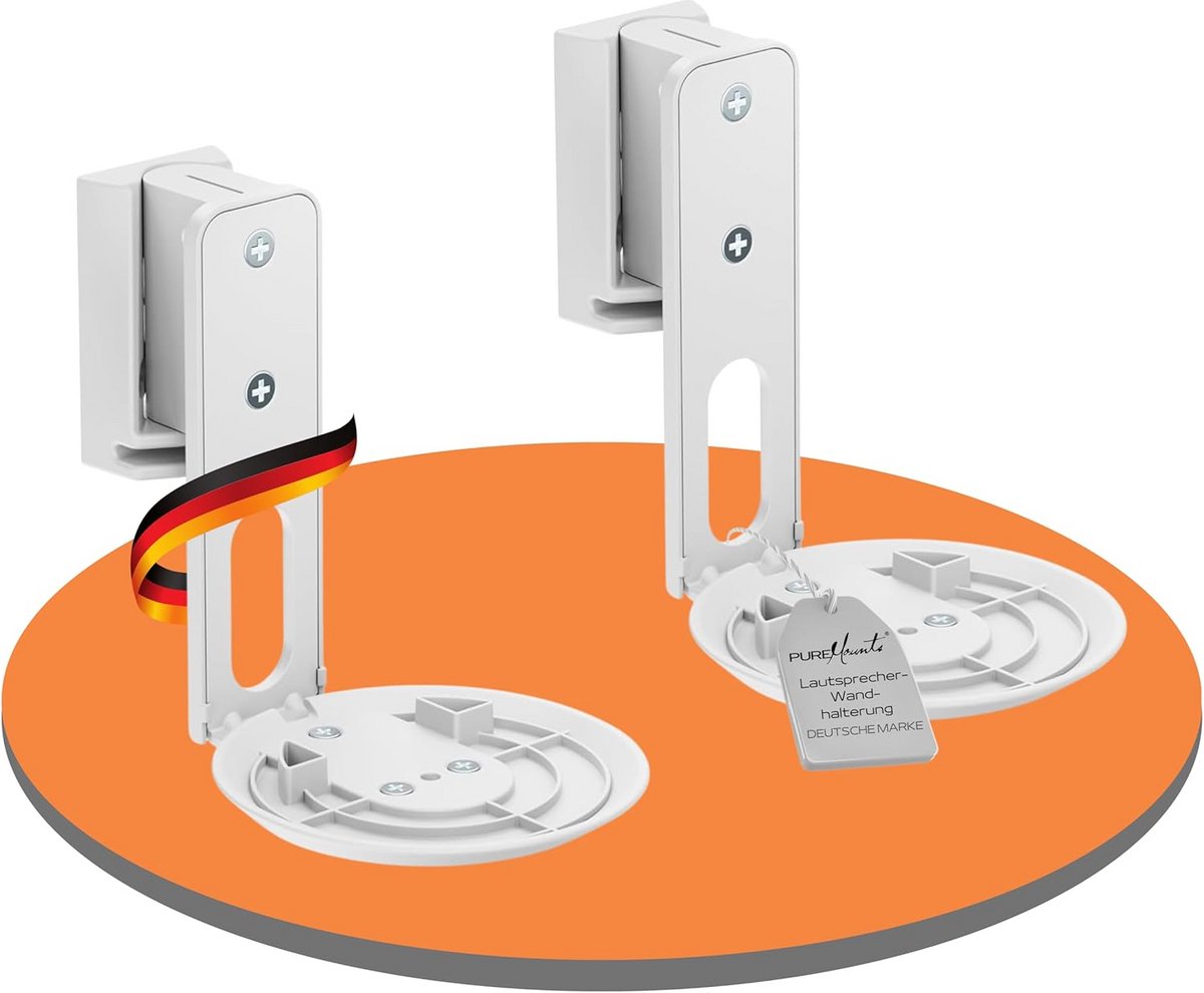 Set van 2 Universele Luidspreker Muurhouders met Kabelmanagement voor Sonos Era 100, Draaibaar en Kantelbaar, Wit