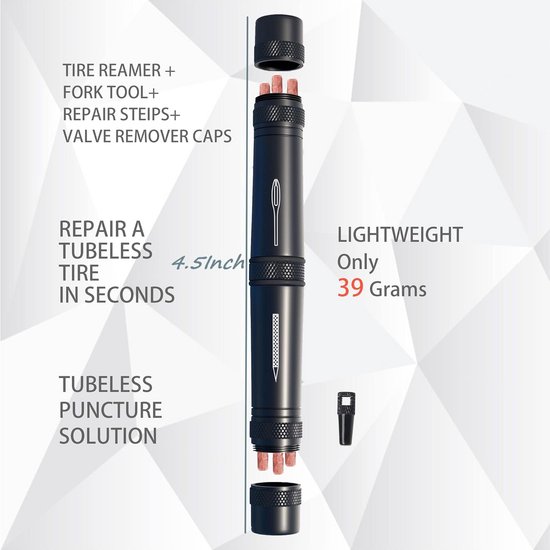 Universele Tubeless Banden Reparatieset voor Mountainbike en Racefiets - Inclusief Repareersticks van Universele — afbeelding 3