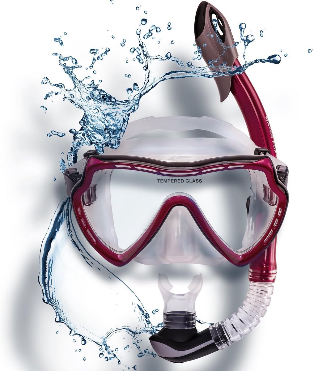 Snorkelset met Droge Snorkel en Duikmasker - Anti-Condens & Anti-Spat voor Kinderen en Volwassenen