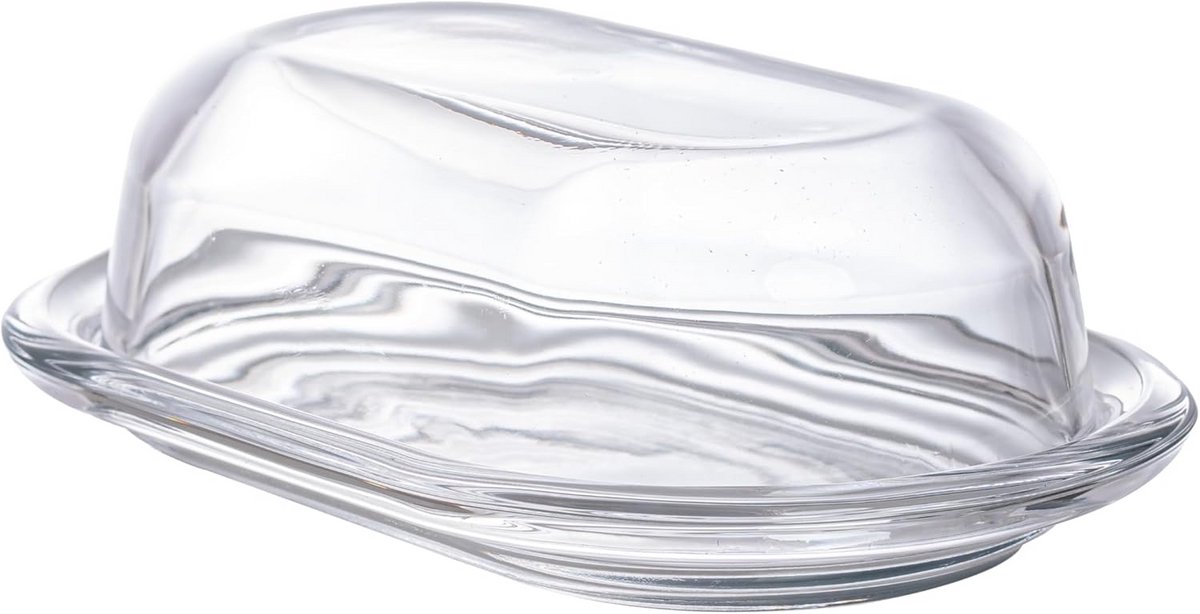 Glazen Boterstoof Schaal met Deksel - 19.5 x 13 cm