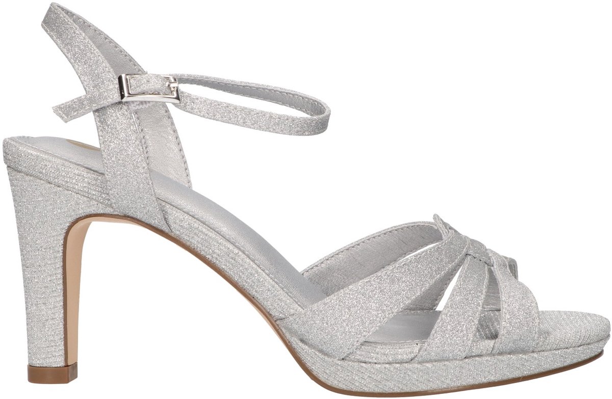 La Strada Sandaal Zilver Glitter Textiel - Damesschoenen - Maat - 39
