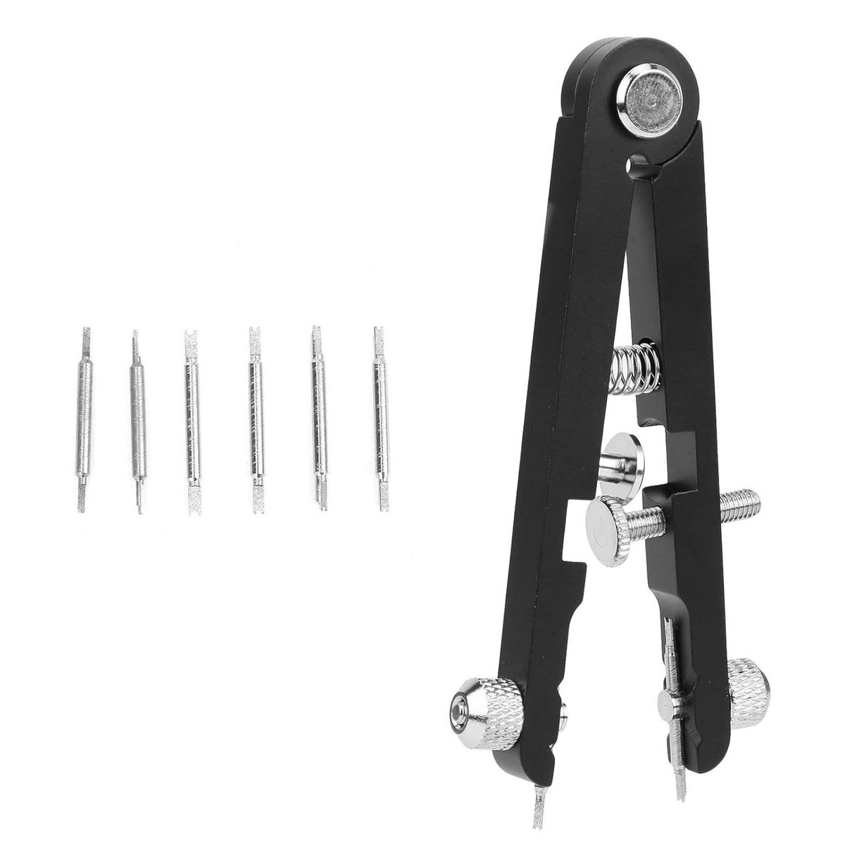 Spring Bar Tang Tool Set voor het eenvoudig vervangen en verwijderen van horlogebandjes (Zwart)