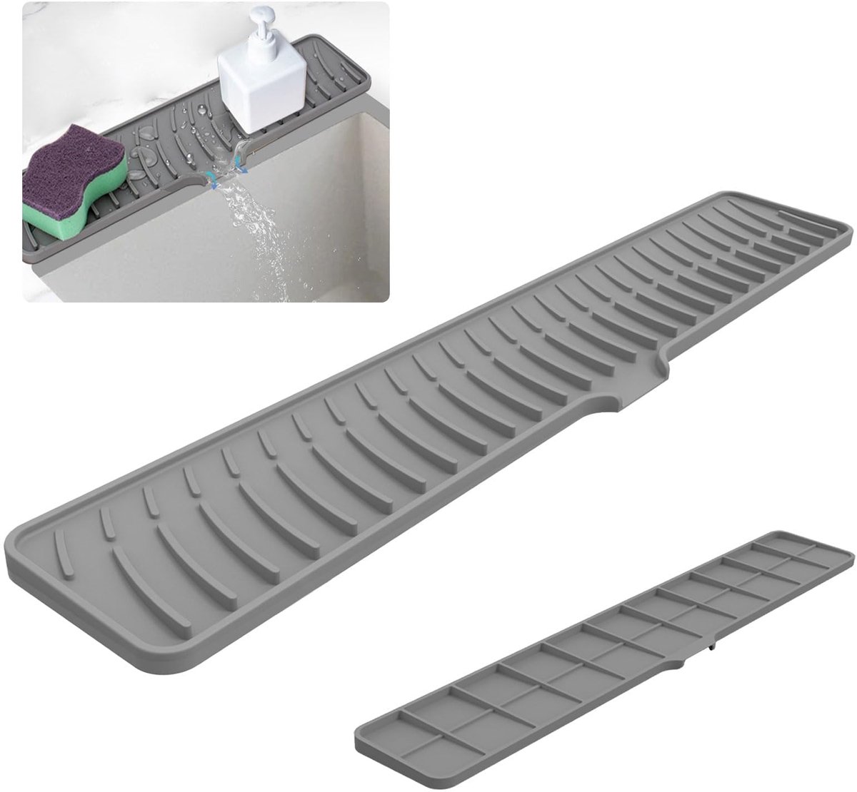 Unyqoos® Smalldesign siliconen afdruipmat voor keuken en badkamer werkblad
