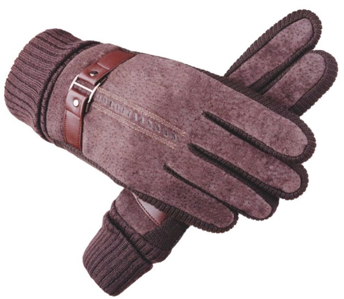 Hidzo - winterhandschoenen - Bruin - ledere band