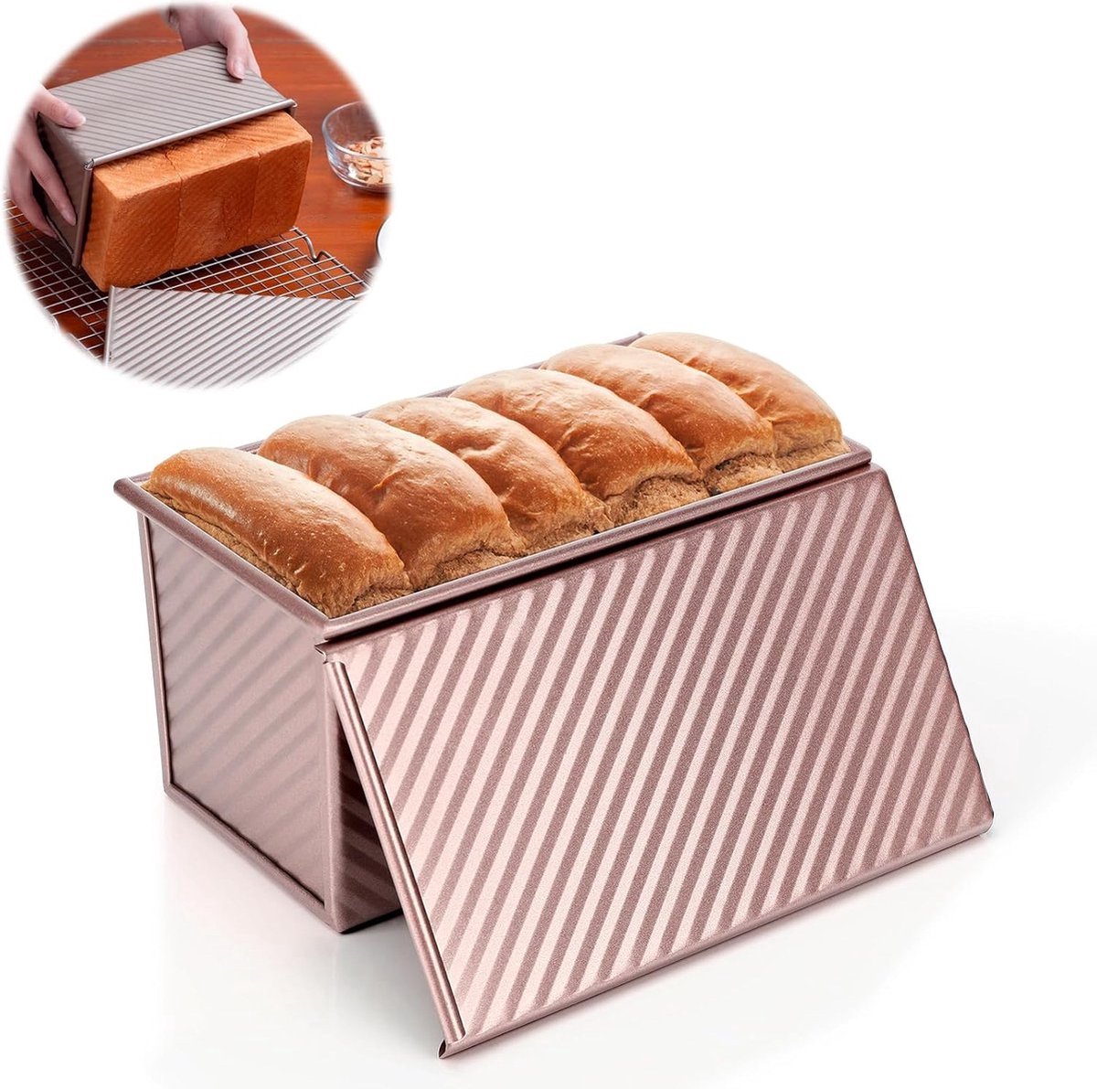 Stunq® Bakvorm voor Perfecte Broodcreaties met Deksel en Antikleeflaag