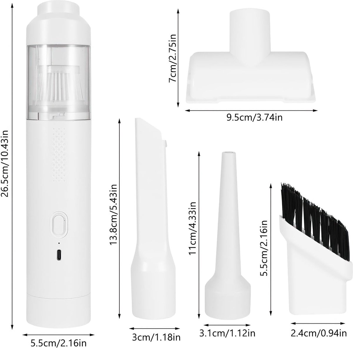 DKampioen Draadloze Kruimeldief met Snelladen via Type-C - afbeelding 2