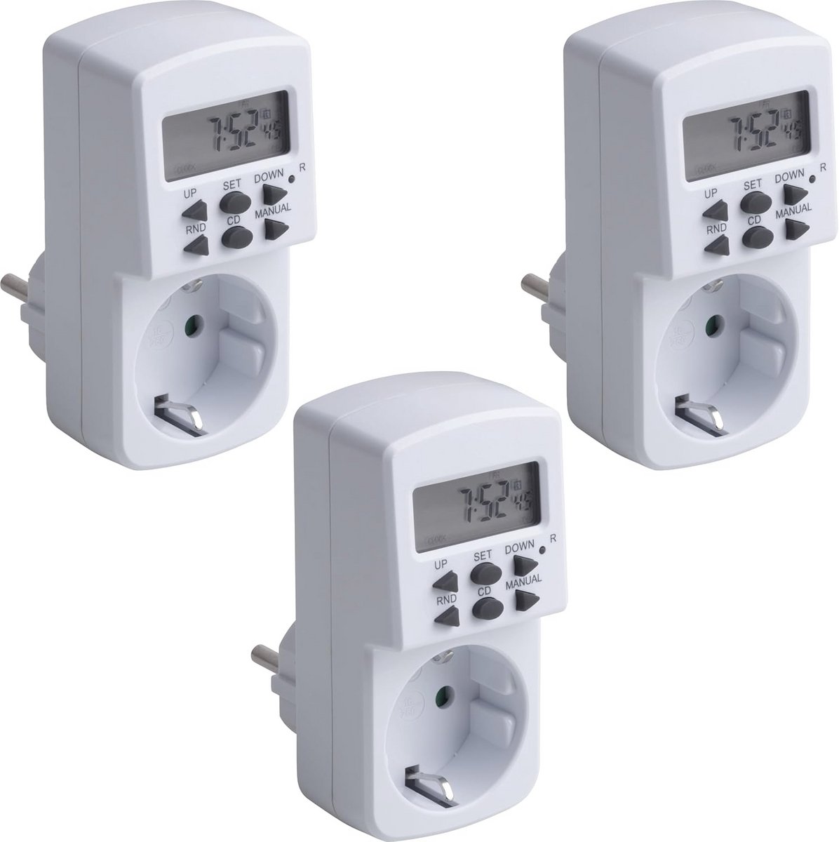 Digitale Timer Schakelaar 1800 W - 3 Stuks met Countdown Functie en 10 Programma's