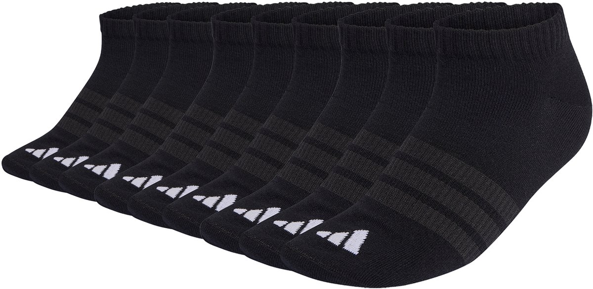 9 pairs of adidas THIN&LIGHT ESSENTIALS LOW CUT SOCKS Zwart