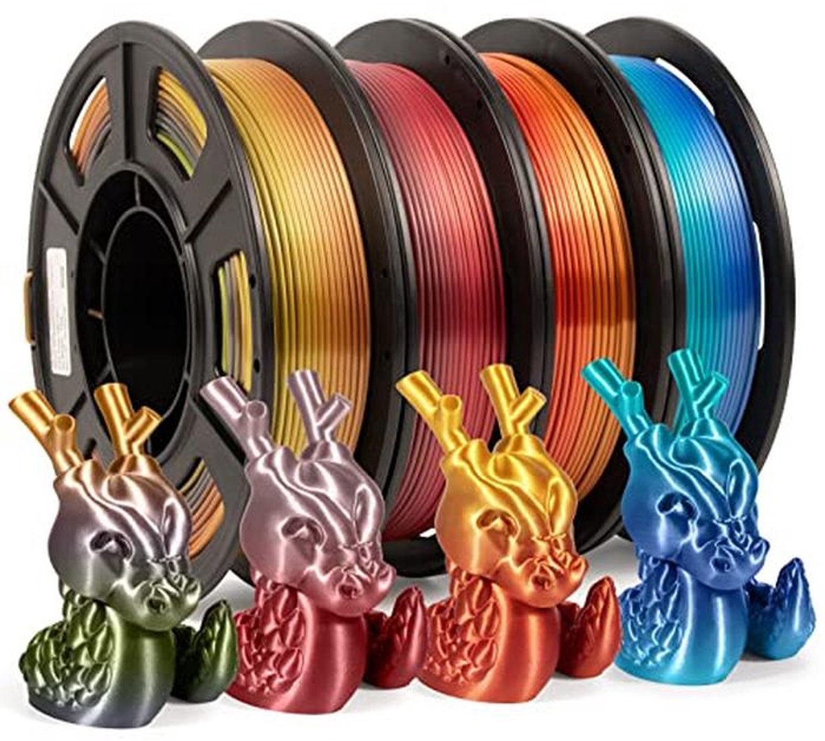 Gradient PLA Filament set - 1.75mm, 250g x 4 Kleuren - Glanzend Effect voor 3D Printen