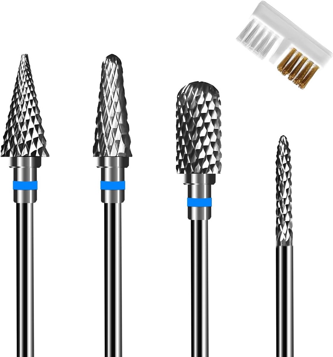 Nagelfrees Opzetstukken 4 Stuks - Universele Schachtmaat 2,35 mm voor Mani-Pedi