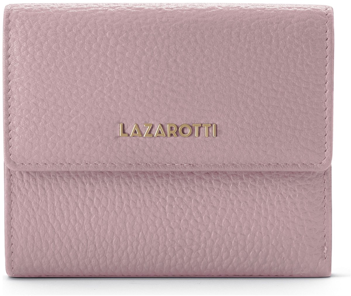 Lazarotti Leren portemonnee Bologna Leather Wallet With 8 Card Slots Pink roze