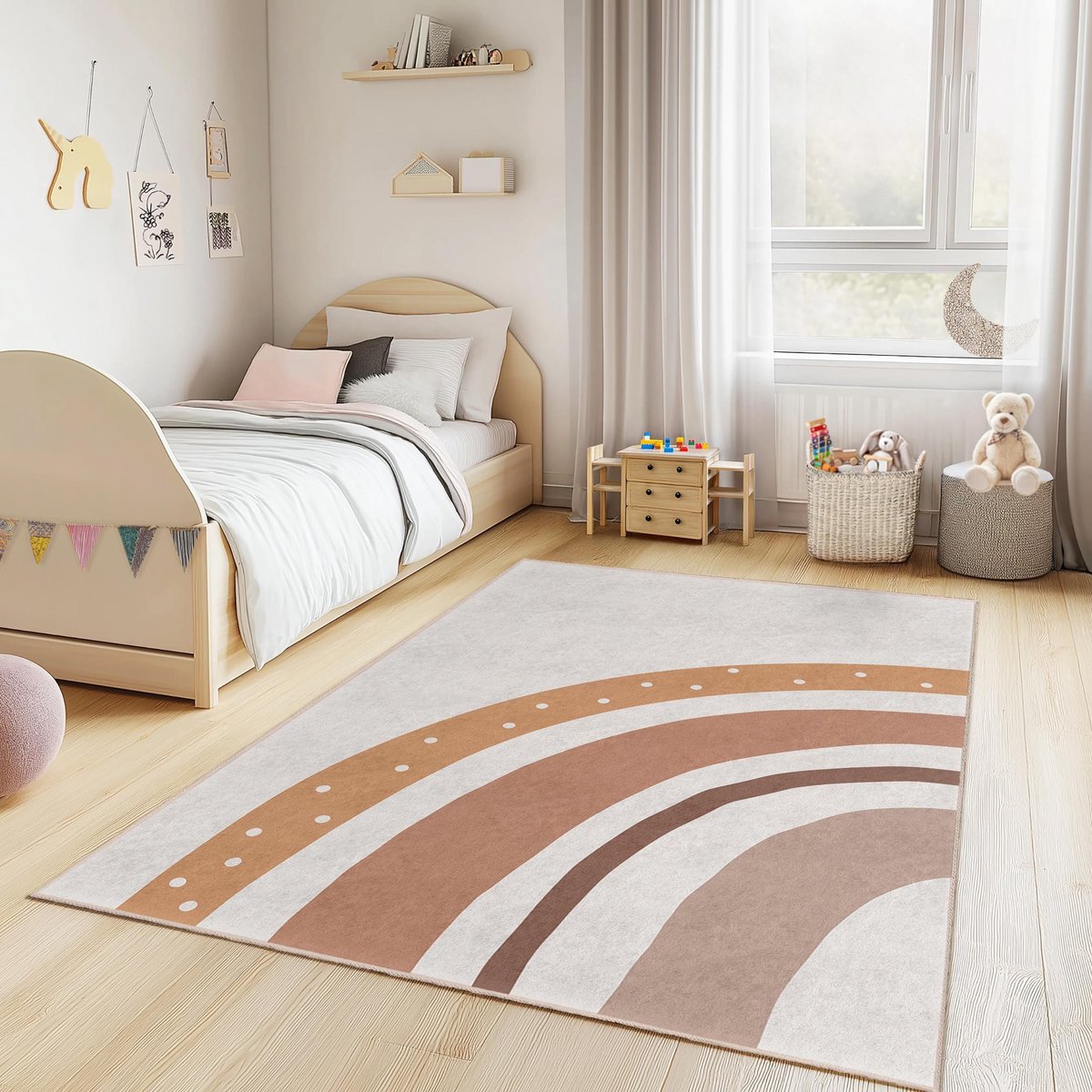 Mila Home - Kindertapijt Rechthoek - Vloerkleed Kinderkamer Tapijt - Speeltapijt - Wasbaar - Antislip - OEKO-TEX Gecertificeerd - 694 5