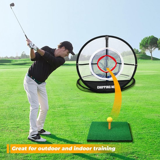 Opvouwbaar Golf Chipping Net met Slagmat en Balset voor Binnen en Buiten van Merkloos — afbeelding 3