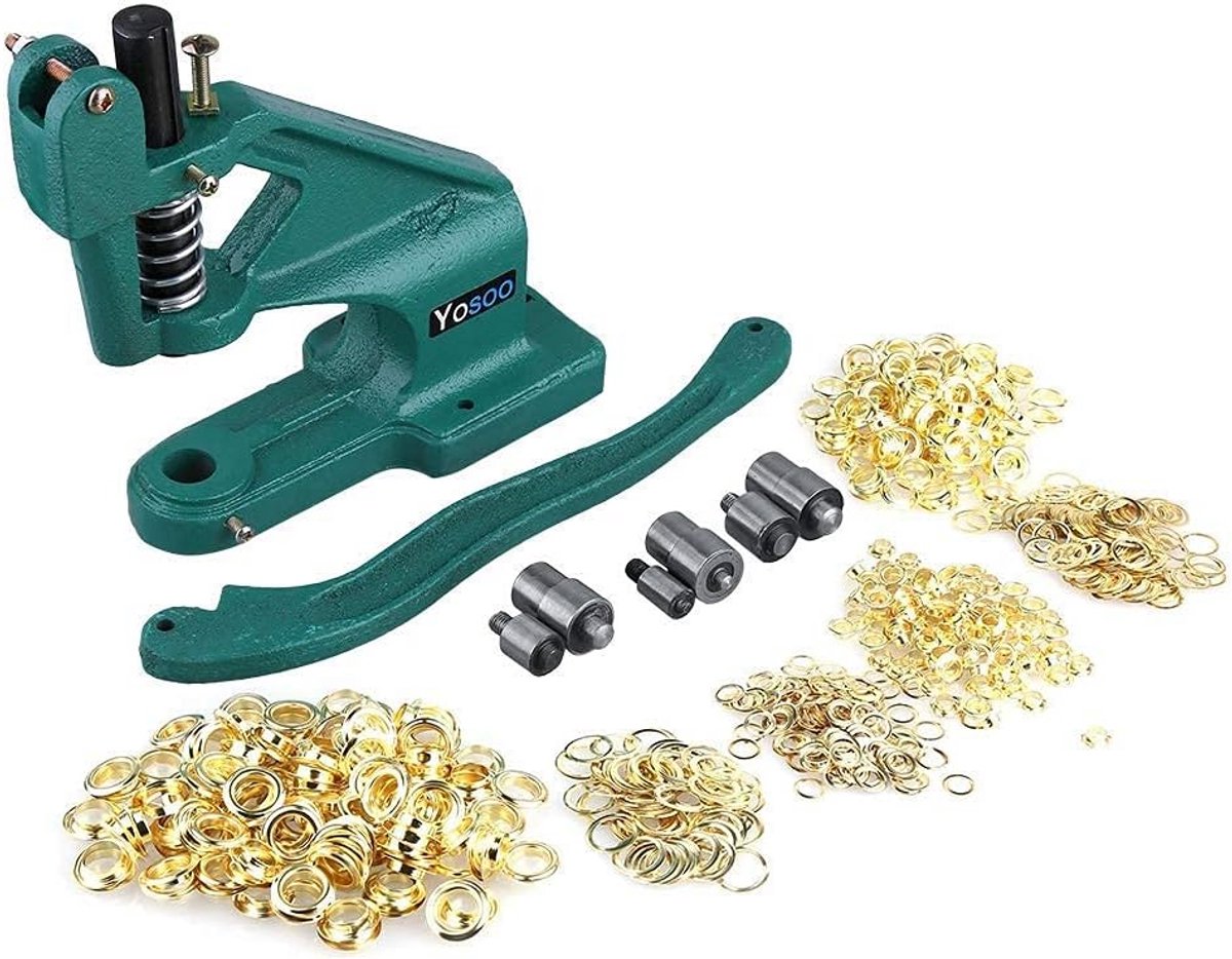 HTML Content Creator - Nietmachine Drukknoptang Handpers Oogtang - 6/10/12 mm Matrijzen - 900 Klinknagels - Leer Handwerk Gordijnen Drapes .