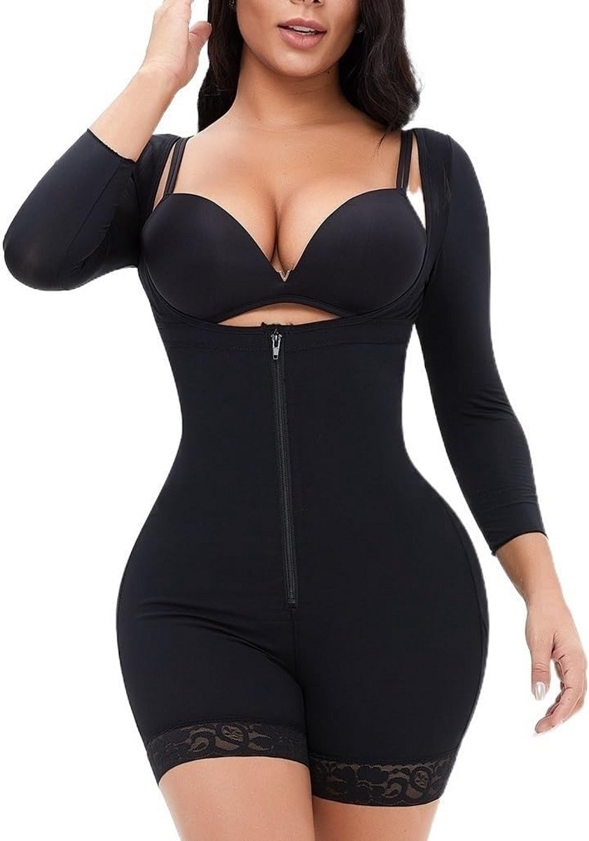 Compressie Corrigerend Ondergoed met Lange Mouw voor Vrouwen - Tummy Control & Dij Slank