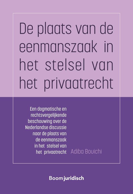 De plaats van de eenmanszaak in het stelsel van het privaatr ... - cover