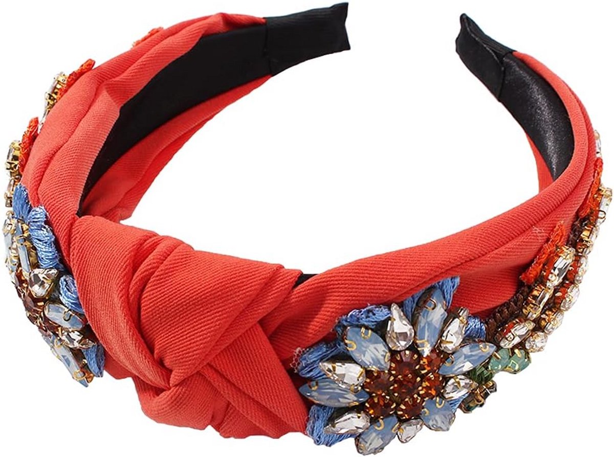 Luxe Haarband Dames met Kristallen en Borduurwerk - Barok Stijl Haaraccessoire
